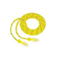 3M P3001 Tri-Flange Earplug with Cloth Cord: Box of 100 Pair